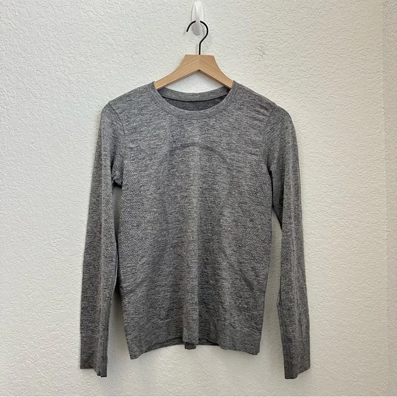Lululemon Women's Athletica Swiftly Tech Gray Long Sleeve Top Size 8 - Picture 8 of 9